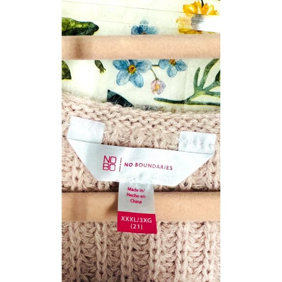 No Boundaries Pearl Embellished Blush Pink Knit Cardigan Sweater 3XL/3XG (21) - Picture 3 of 4